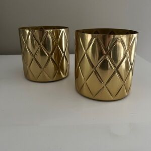 Gold toned metal plant pots from ikea